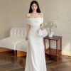 Elegant Off-Shoulder Ruched Bridal Gown