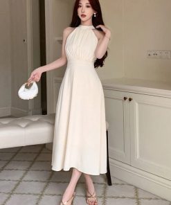 Chic Halter Neck Midi Dress