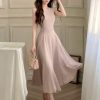 Soft Halter A-Line Maxi Dress (Blush Tone)