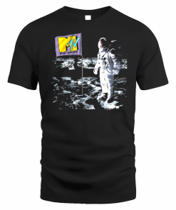 MTV Moon Astronaut Flag Space Lunar MTV Stars Shirt