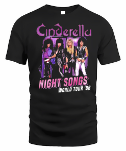 Cinderella Adult Night Songs Tour Black Shirt